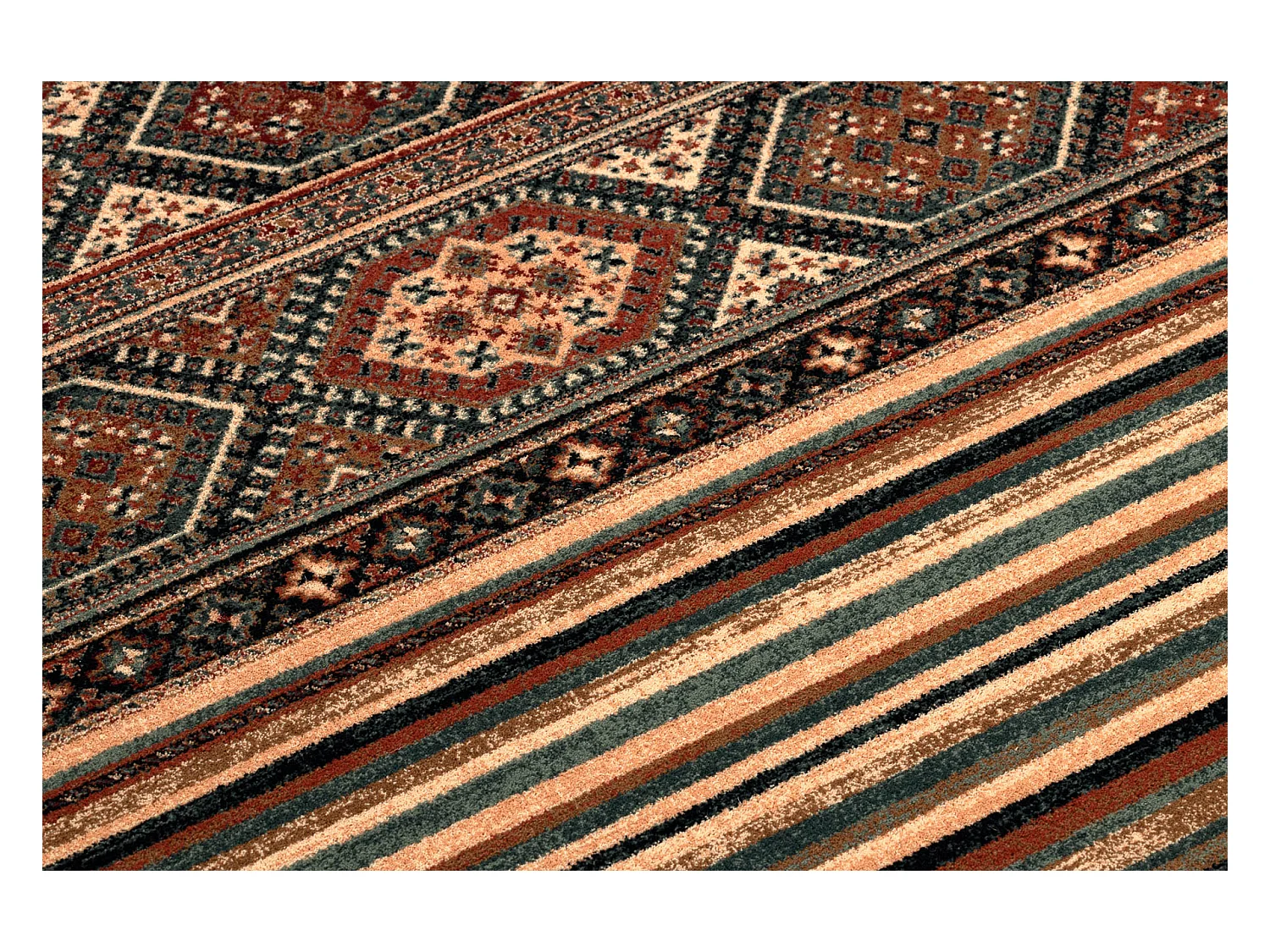 Wollen tapijt KASHQAI 4356 500 etnisch terracotta 160x240 cm