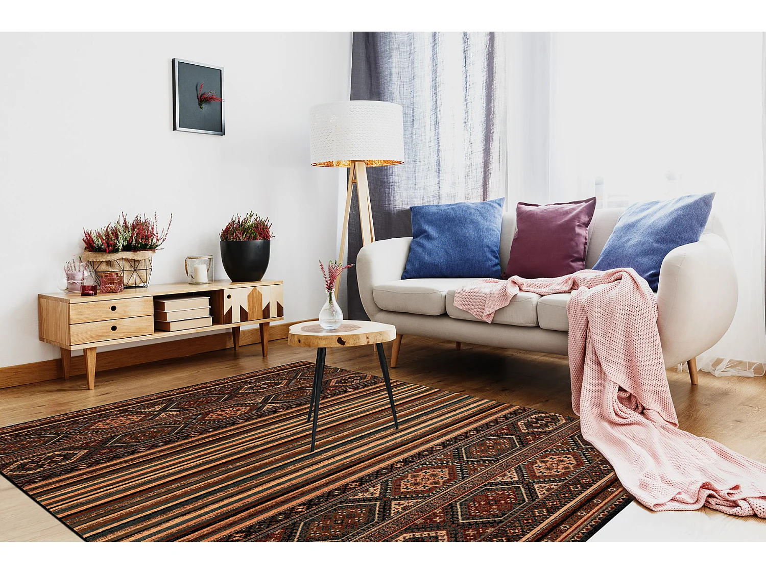 Wollen tapijt KASHQAI 4356 500 etnisch terracotta 160x240 cm