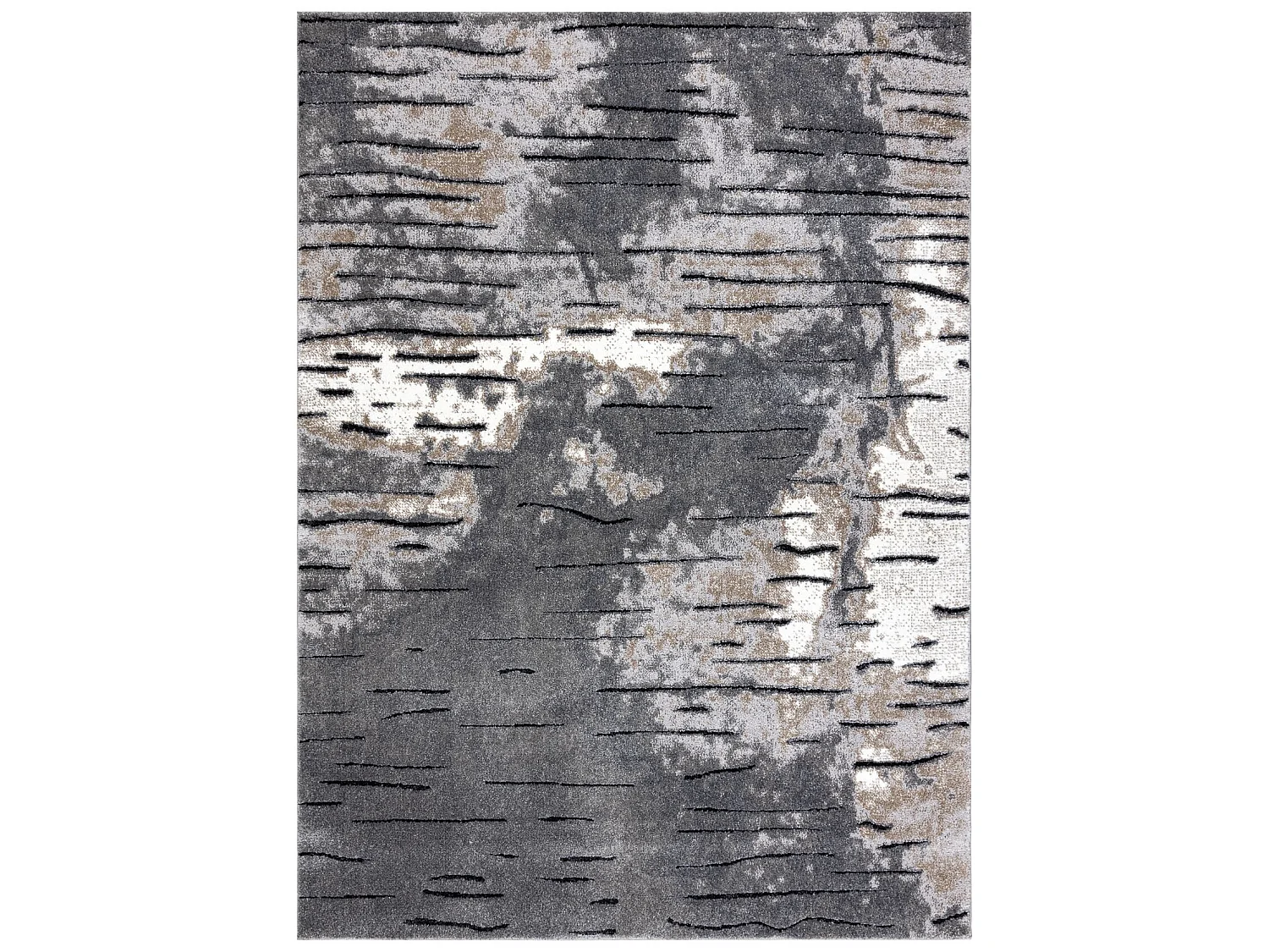 Tapis moderne COZY 8876 Rio - Structural deux niveaux de molleton gris 280x370 cm