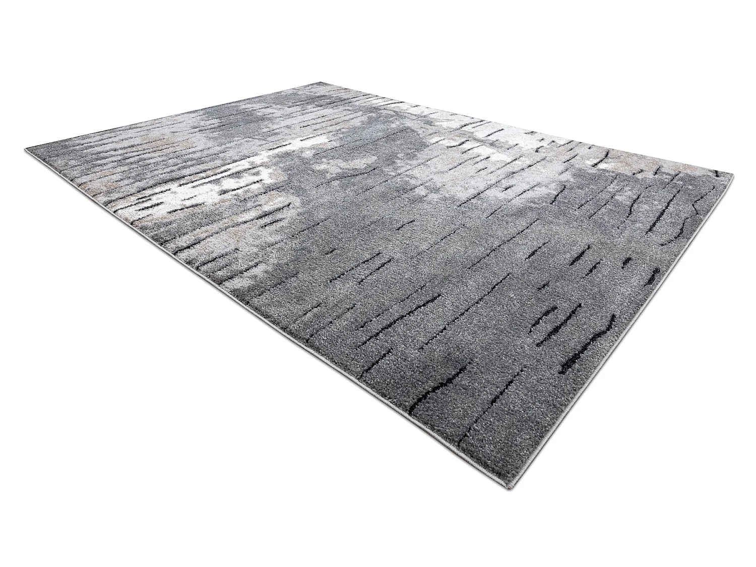 Tapis moderne COZY 8876 Rio - Structural deux niveaux de molleton gris 280x370 cm