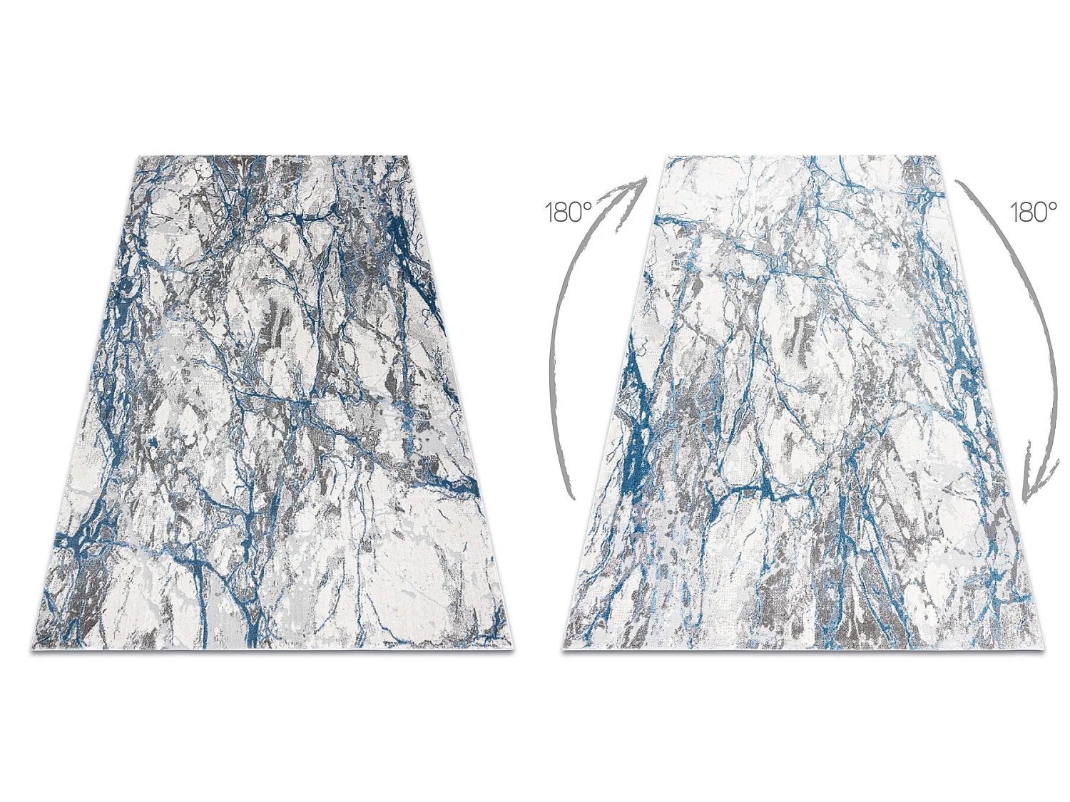 Alfombra NOBLE moderna 9962 68 Mármol, roca - Structural dos niveles  160x220 cm