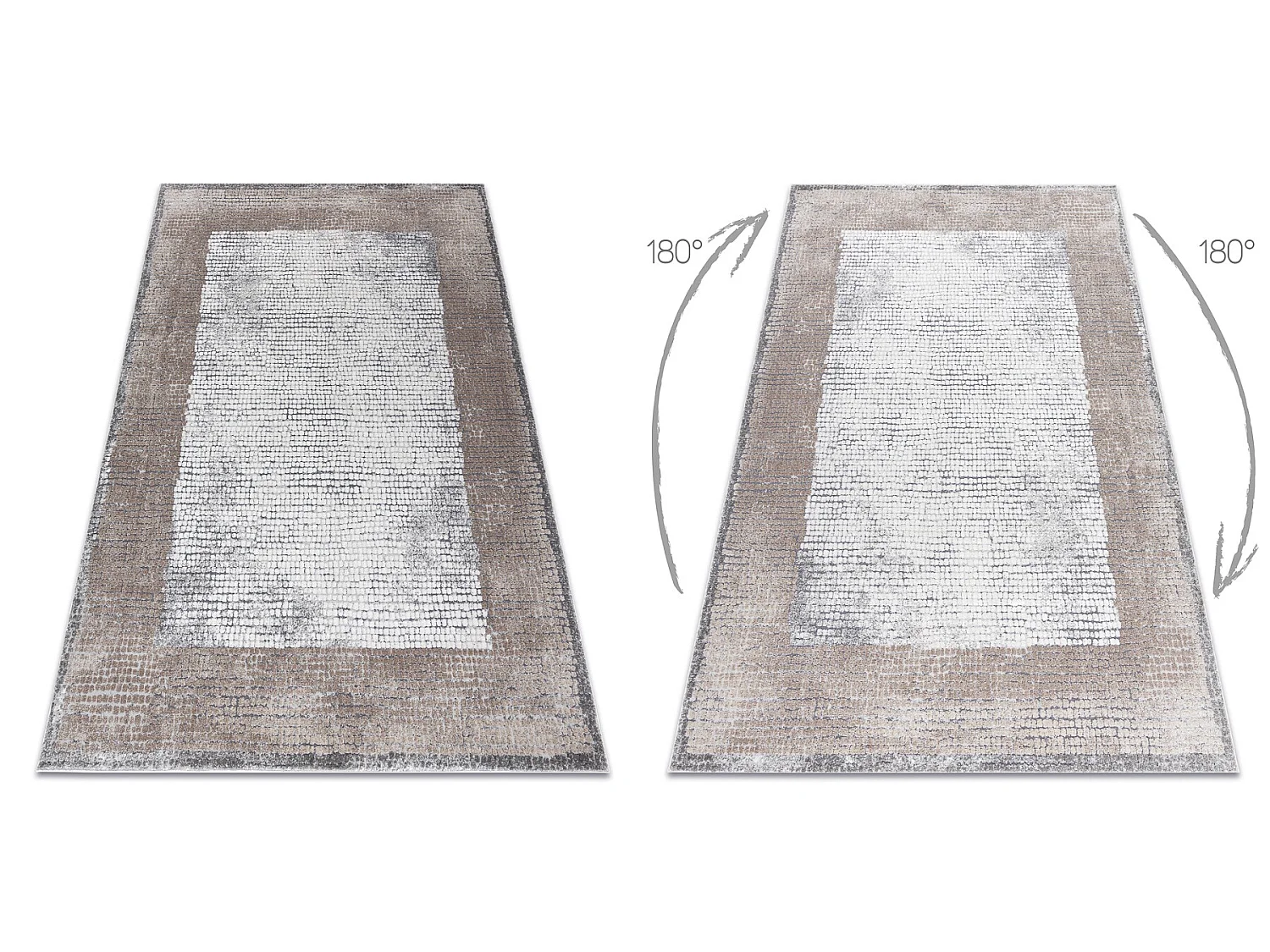 Tapis NOBLE moderne  9730 67 Cadre vintage - Structural deux niveaux d 180x270 cm