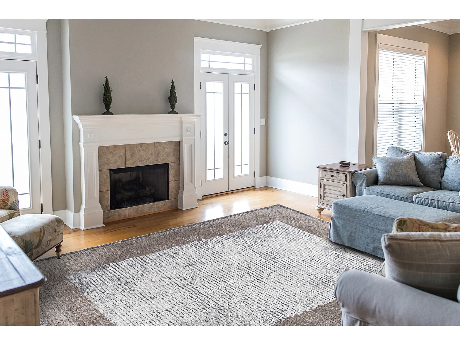 Tapis NOBLE moderne  9730 67 Cadre vintage - Structural deux niveaux d 180x270 cm