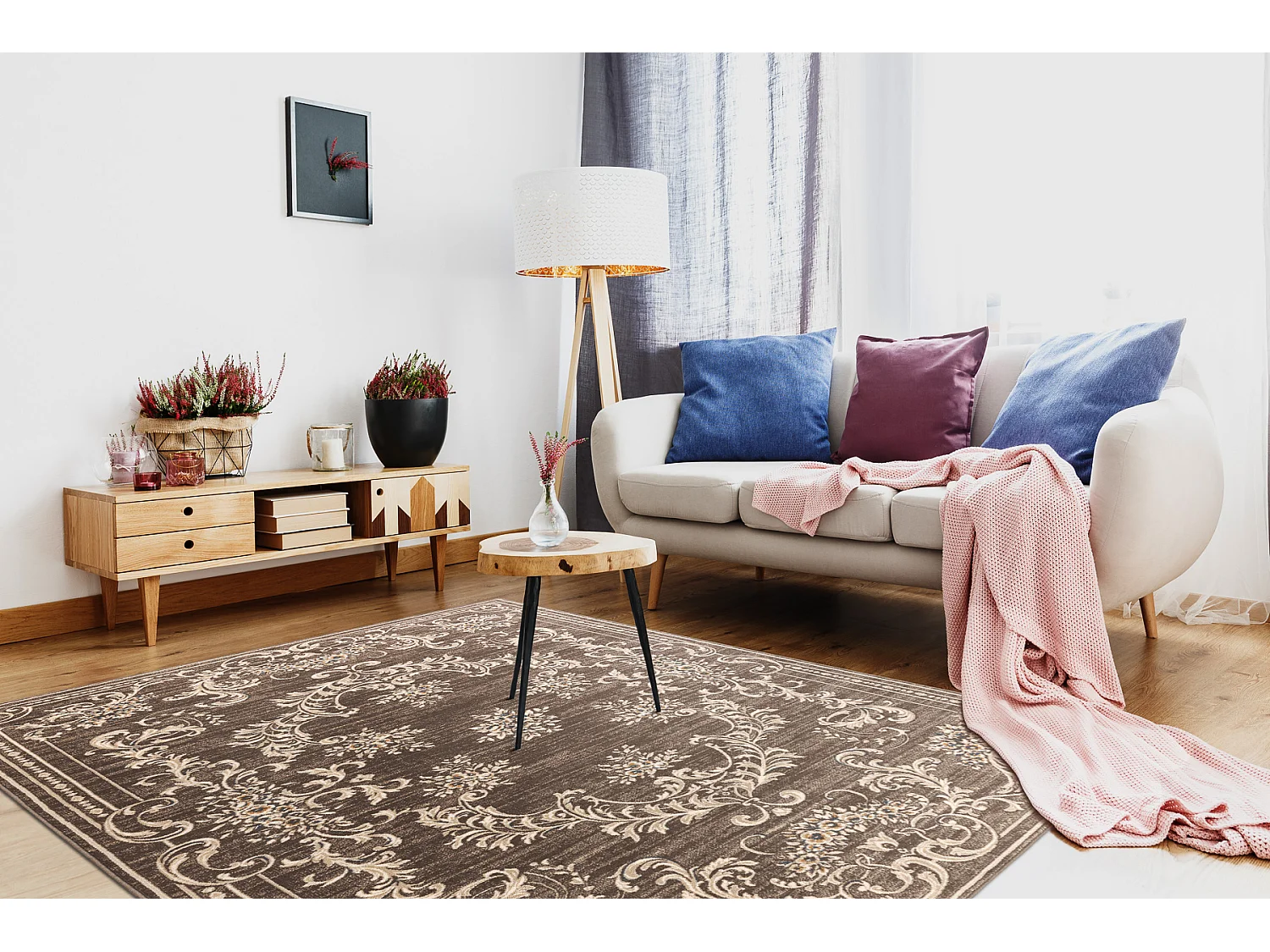 Tapijt NAIN Ornament, frame 7694/51922 beige / bruin 200x300 cm