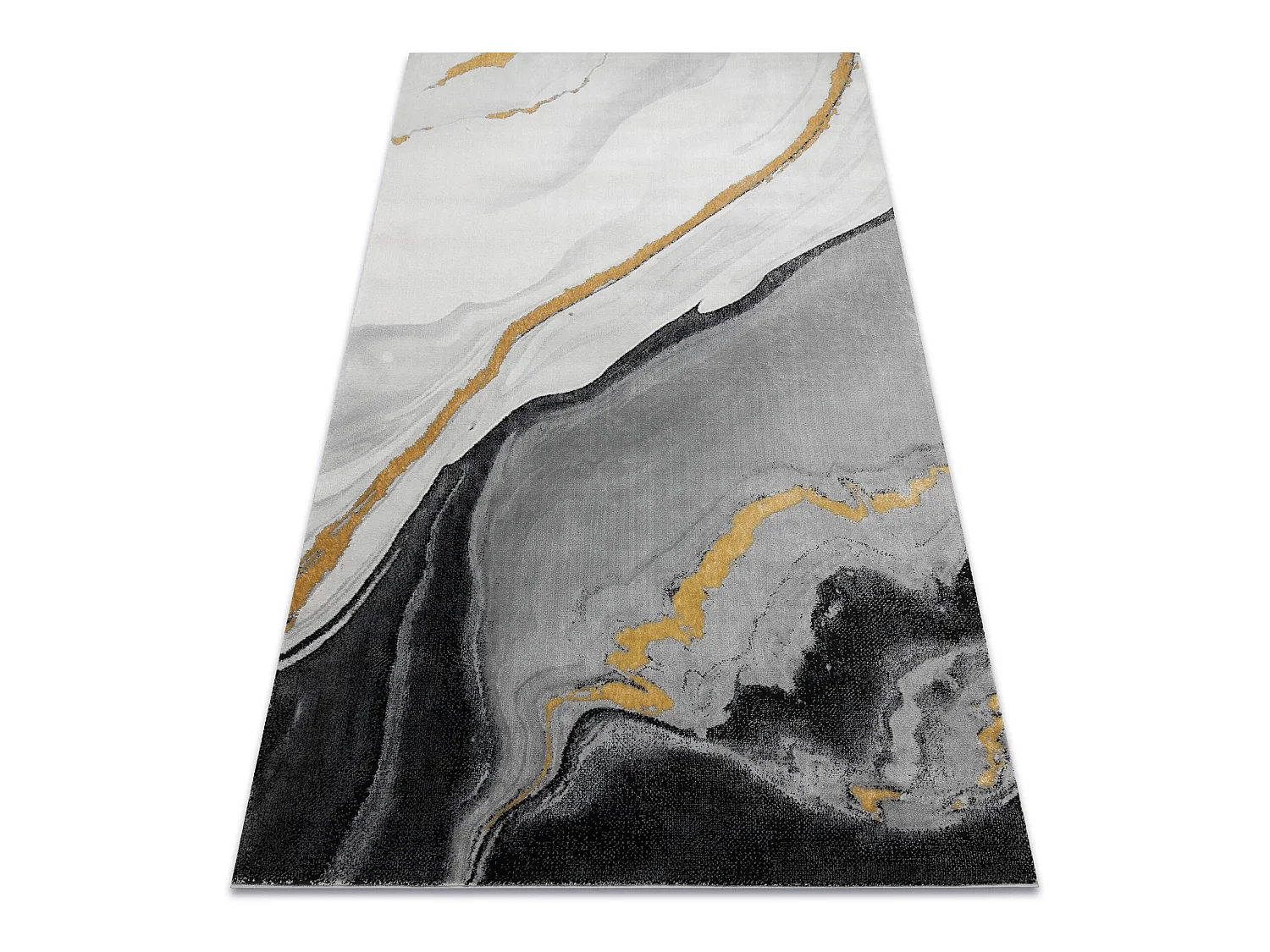 Exklusiv EMERALD Teppich 1017 glamour, stilvoll Marmor schwarz / gold 180x270 cm