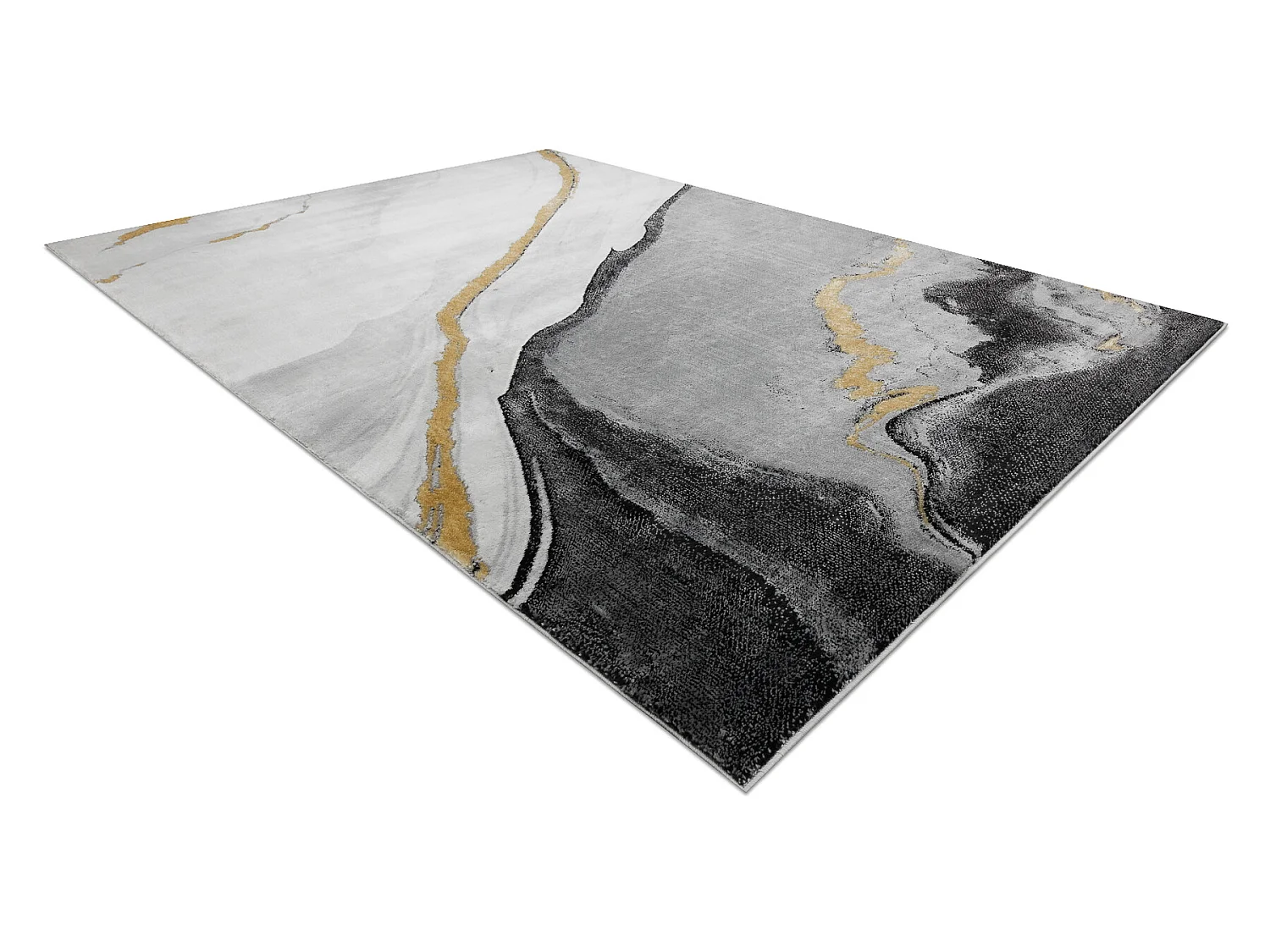 Exklusiv EMERALD Teppich 1017 glamour, stilvoll Marmor schwarz / gold 180x270 cm