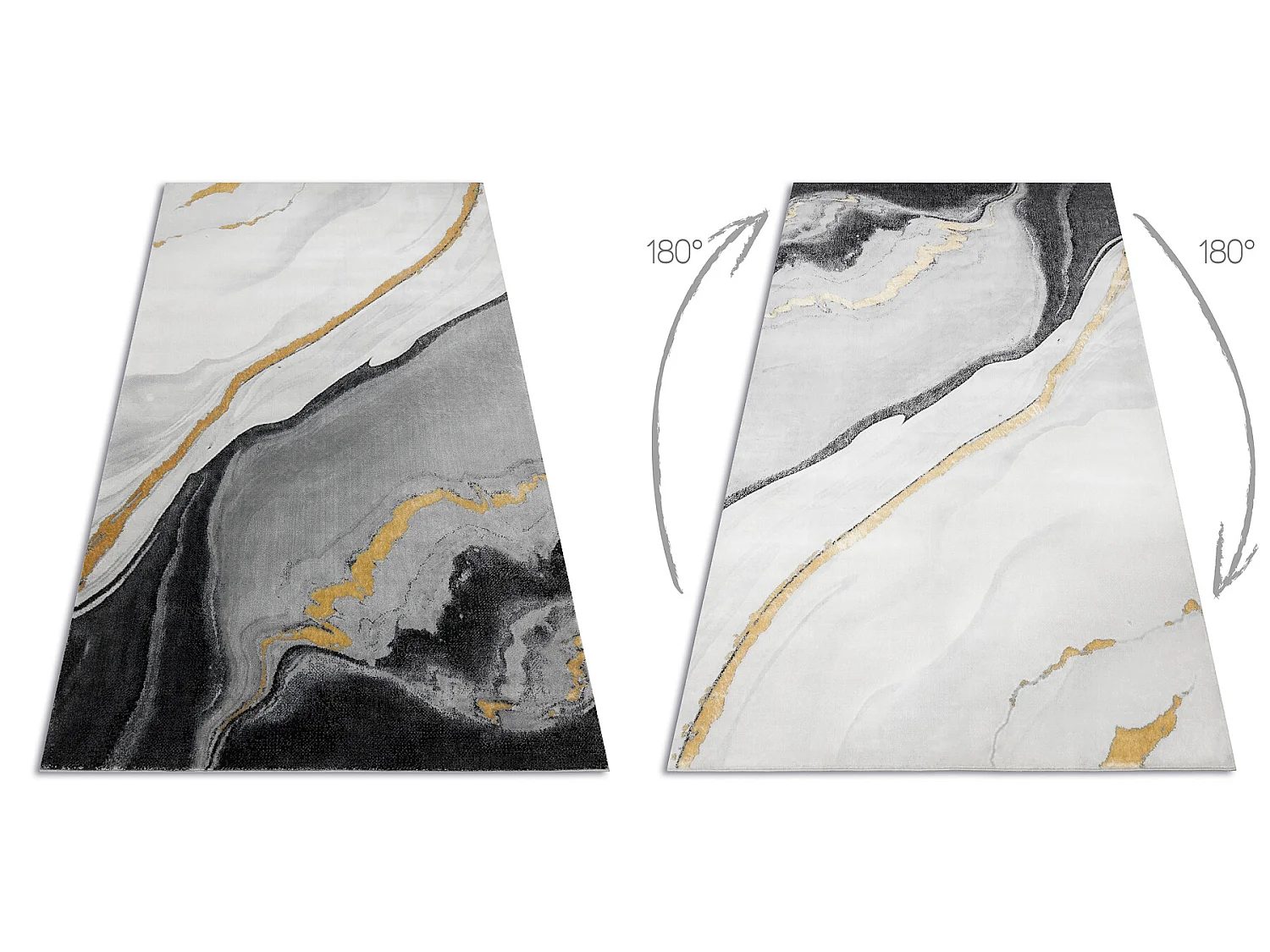 Dywan EMERALD ekskluzywny 1017 glamour, stylowy marmur czarny / złoty 180x270 cm