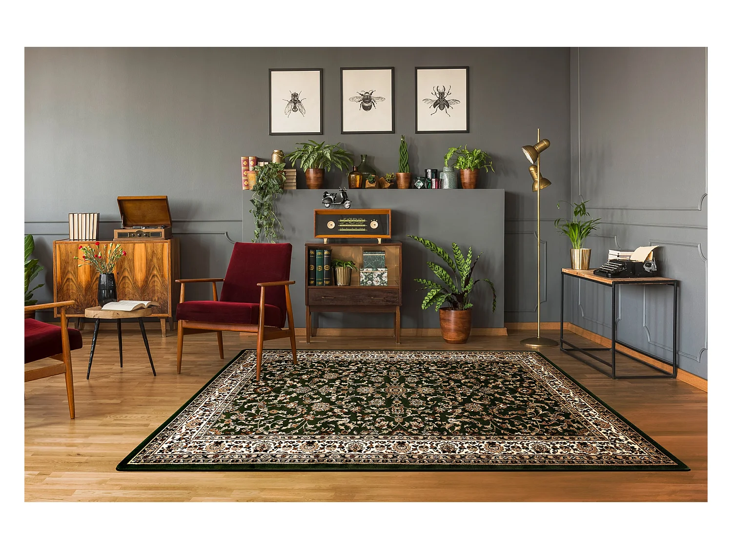 Teppich ROYAL ADR modell 1745 dunkelgrün 150x300 cm