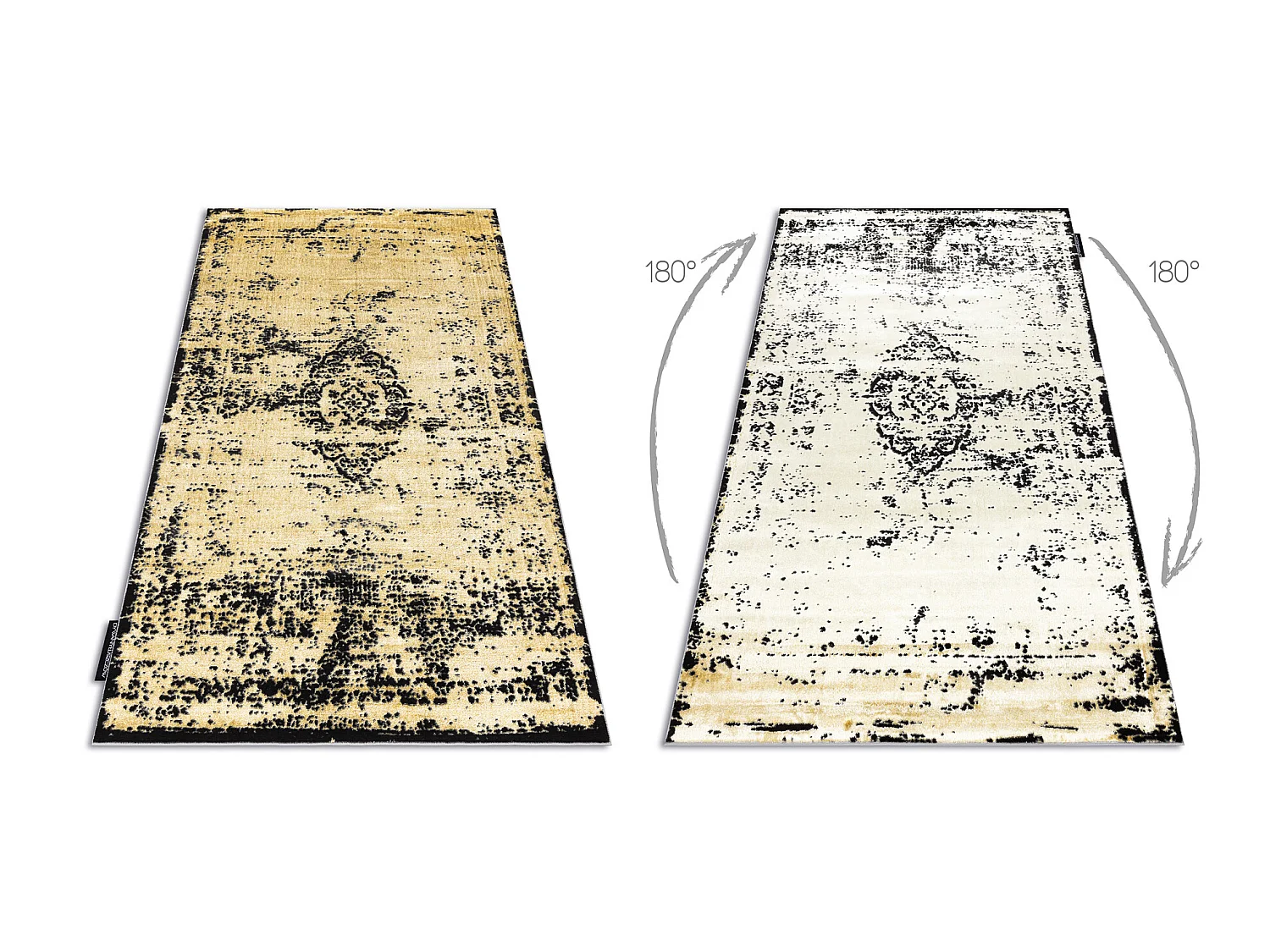 Tapijt DE LUXE modern 2083 Ornament vintage gewreven - Structureel gou 160x220 cm