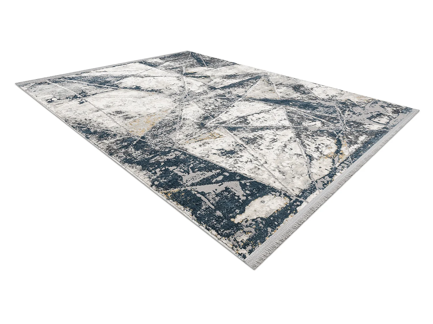 Tapijt modern TULS 51326 Geometrisch, mozaika ivoor / blauw  160x220 cm