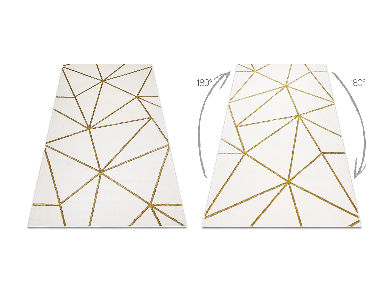 Tapijt EMERALD exclusief 1013 glamour, stijlvol geometrisch room / gou 180x270 cm