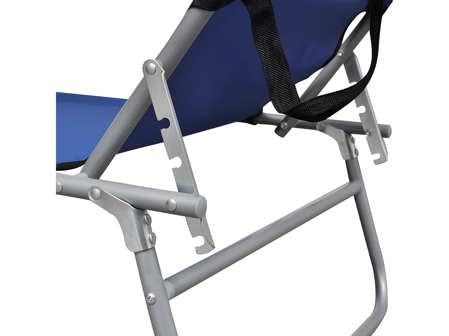 Bain de soleil pliable avec auvent Acier et tissu Bleu SEF75169