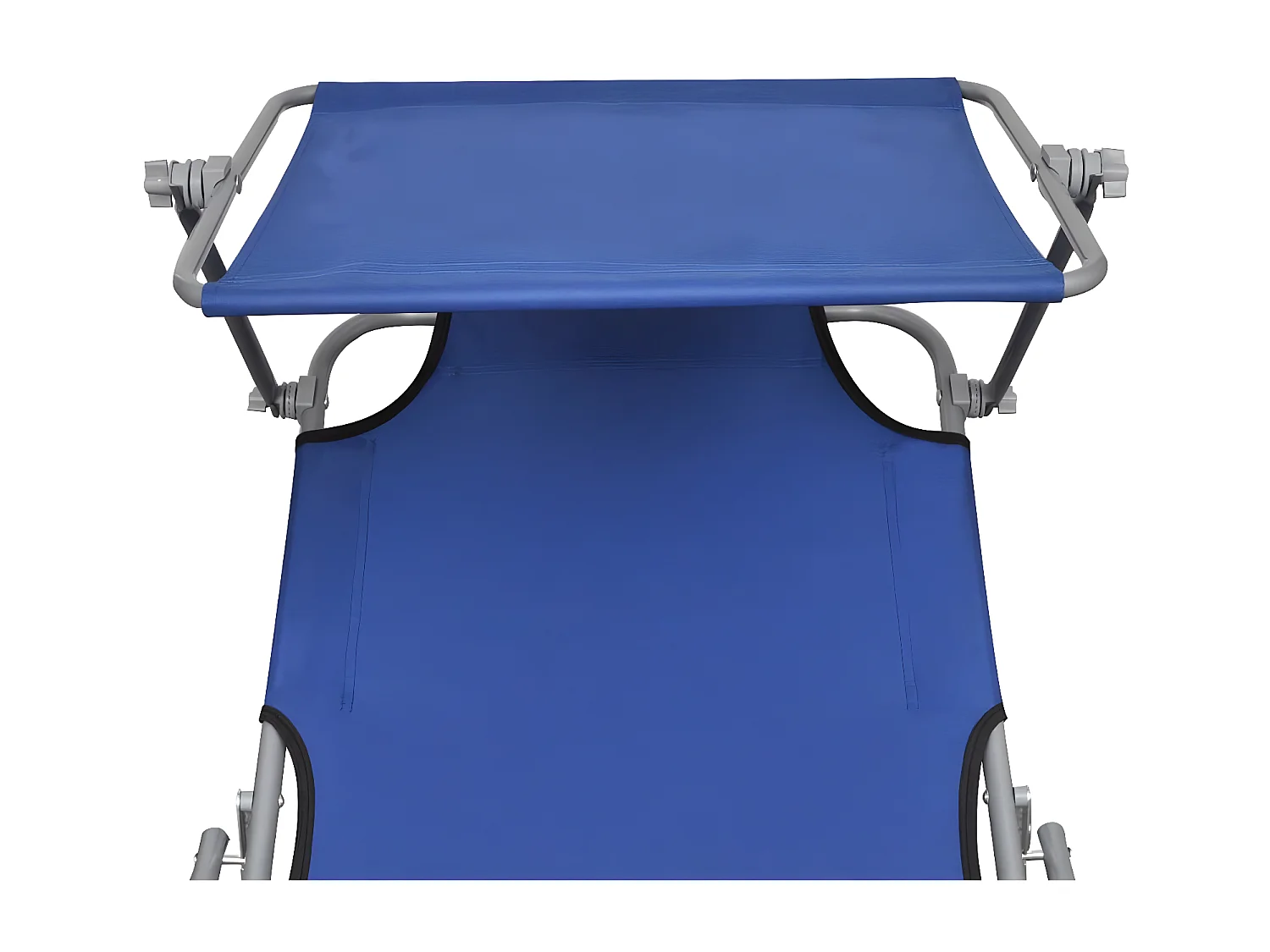 Bain de soleil pliable avec auvent Acier et tissu Bleu SEF75169