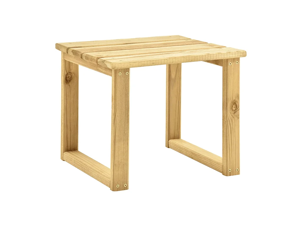 Tumbona de jardín con mesa y cojín de madera de pino impregnada ES33756