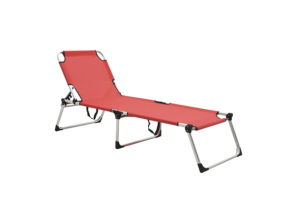 Bain de soleil pliable extra haute pour seniors Rouge Aluminium SEF53246