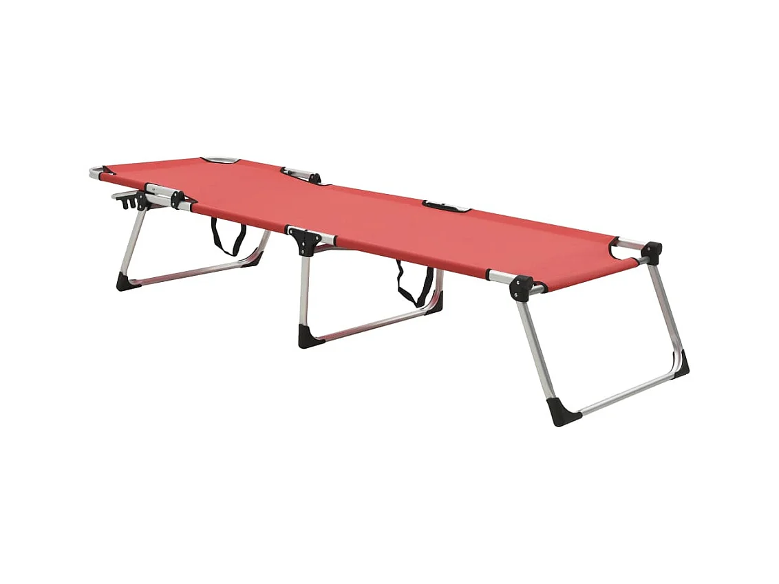 Bain de soleil pliable extra haute pour seniors Rouge Aluminium SEF53246