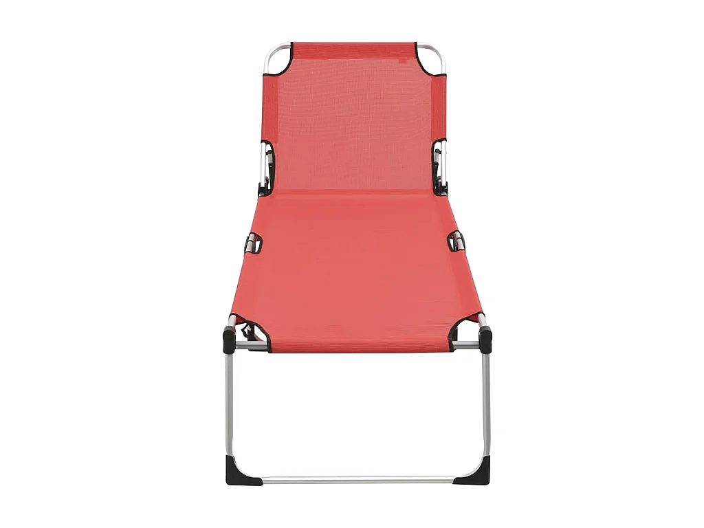 Bain de soleil pliable extra haute pour seniors Rouge Aluminium SEF53246