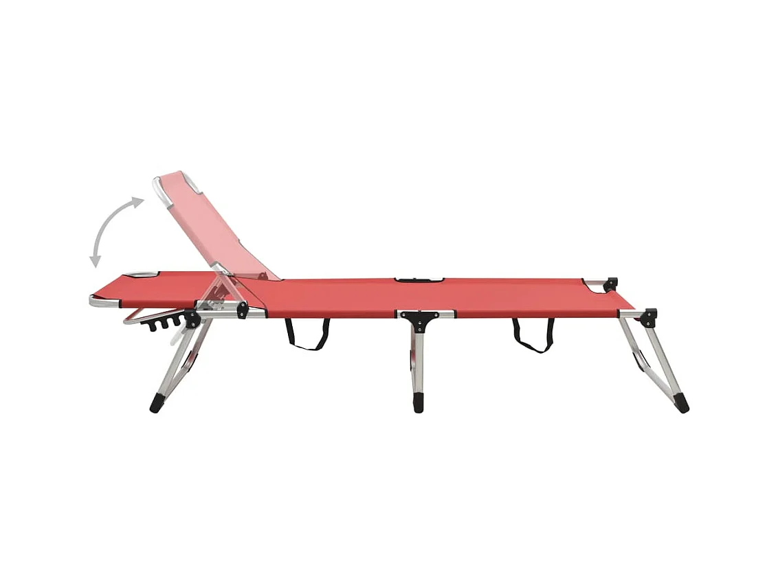 Bain de soleil pliable extra haute pour seniors Rouge Aluminium SEF53246