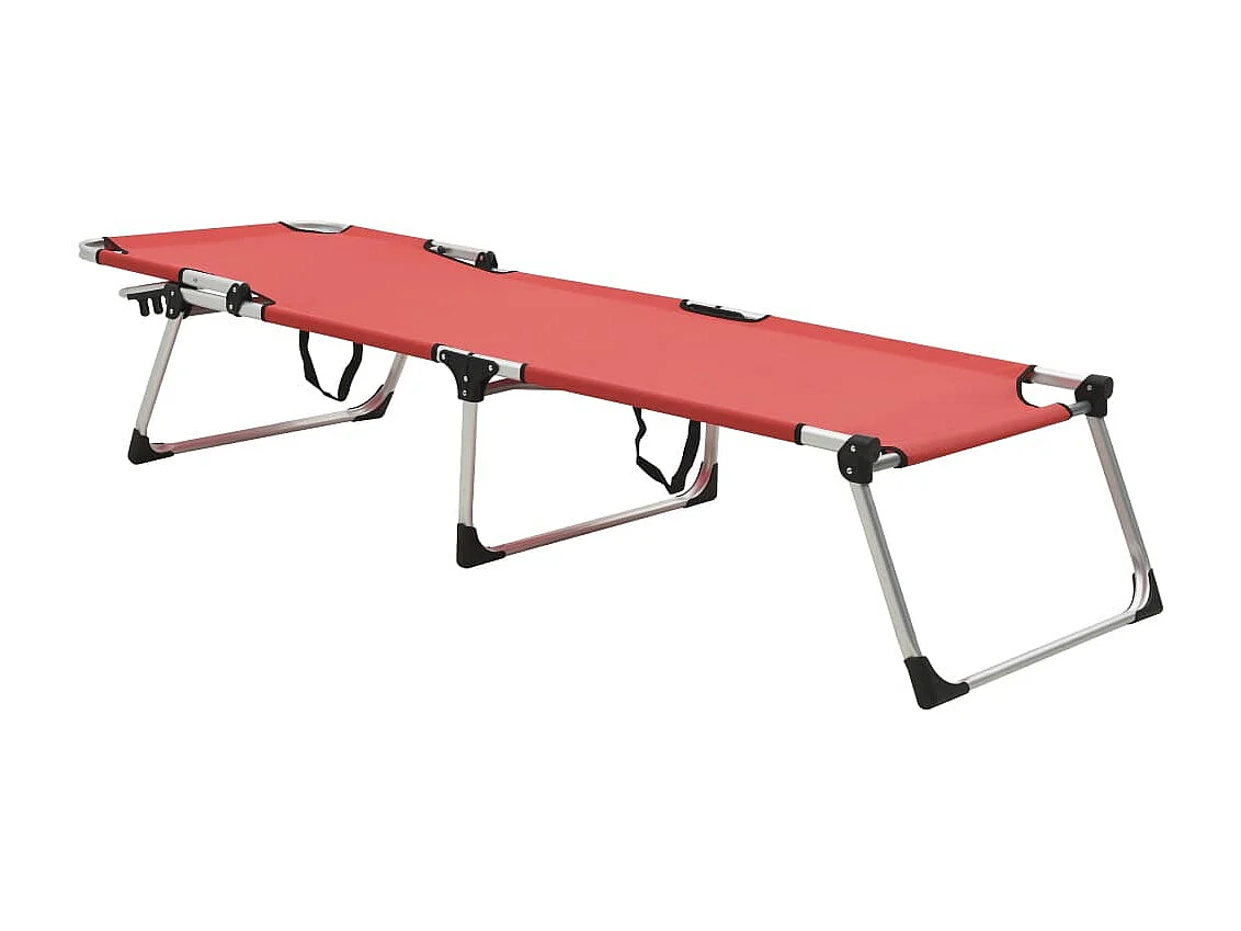 Bain de soleil pliable extra haute pour seniors Rouge Aluminium SEF53246