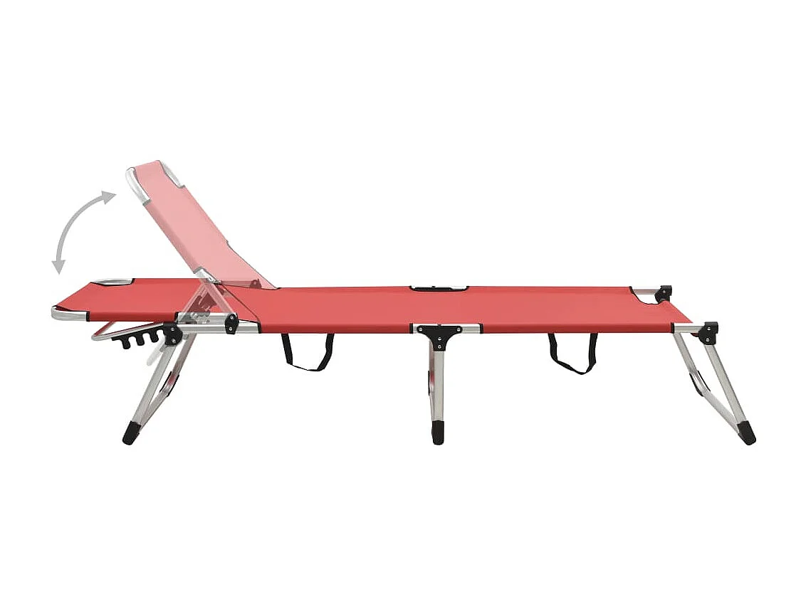 Bain de soleil pliable extra haute pour seniors Rouge Aluminium SEF53246