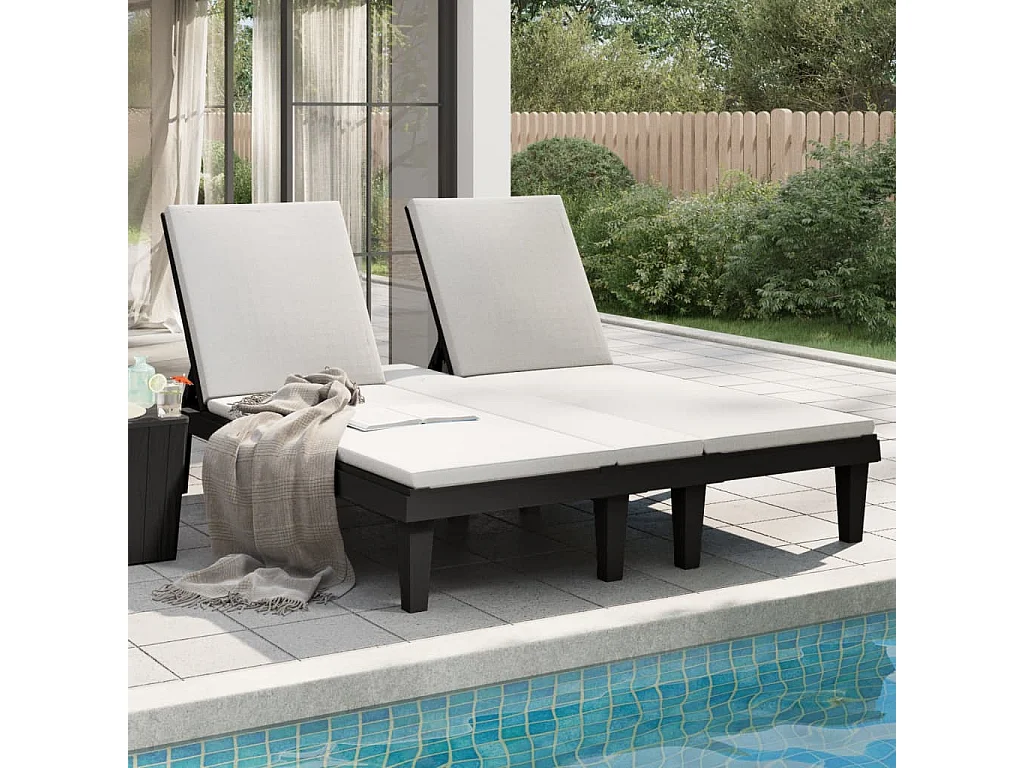 Bain de soleil doublenoir 155x138x83 cm polypropylène PEWV77461