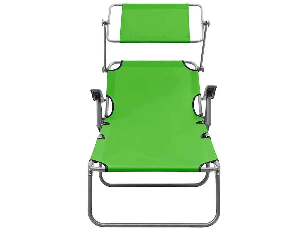 Ligbed met luifel staal groen NL260440