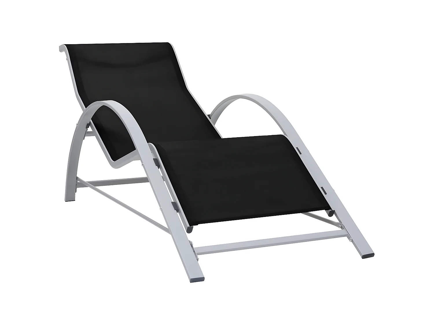 Ligbed textileen en aluminium zwart NL302534