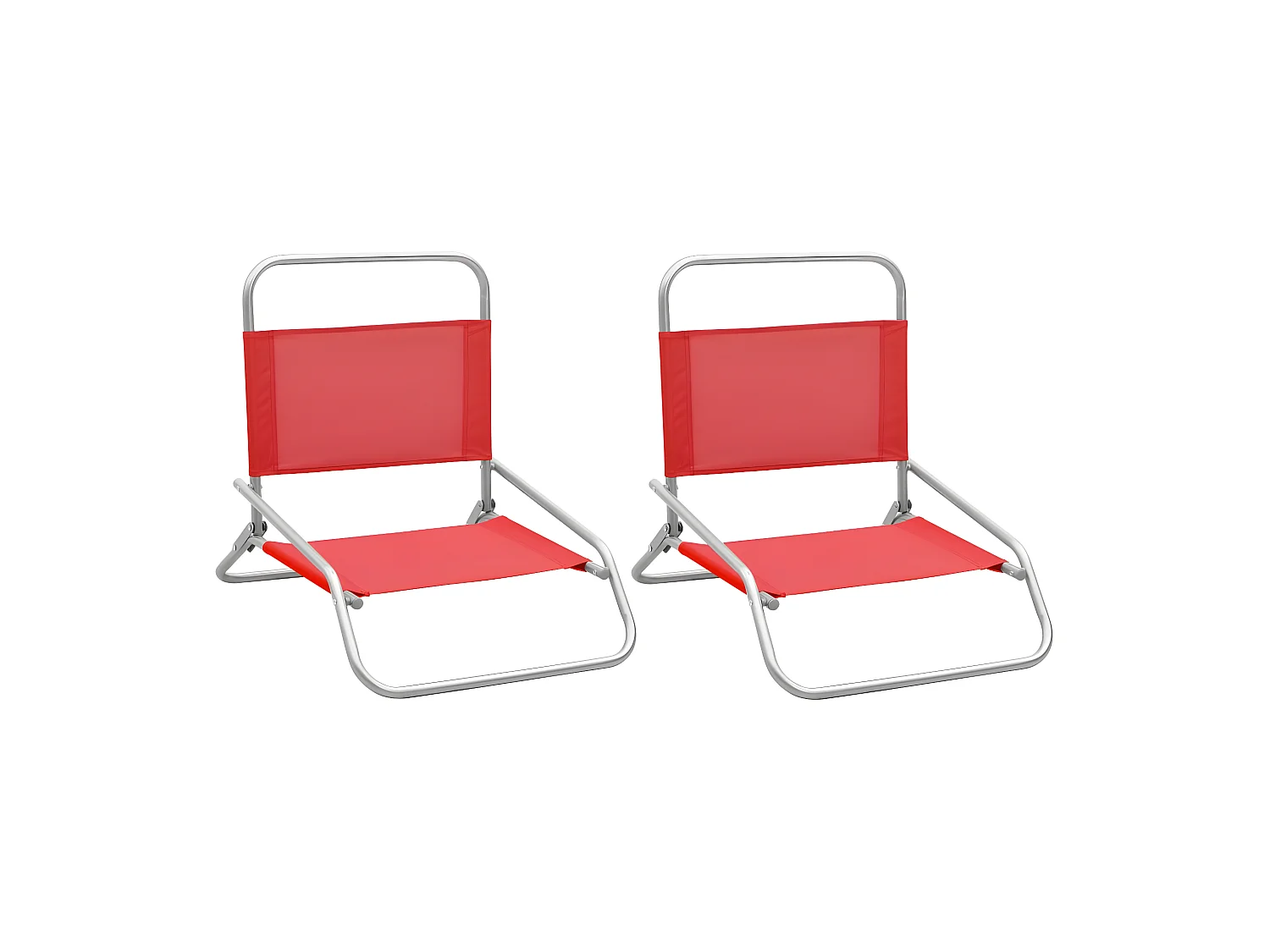 Strandstoelen 2 st inklapbaar stof rood NL648598