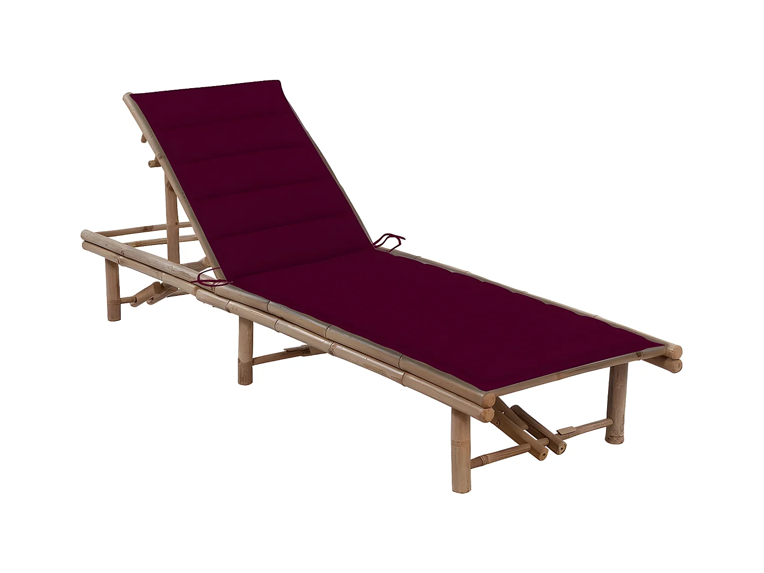 Bain de soleil de jardin avec coussin Bambou SEF77401