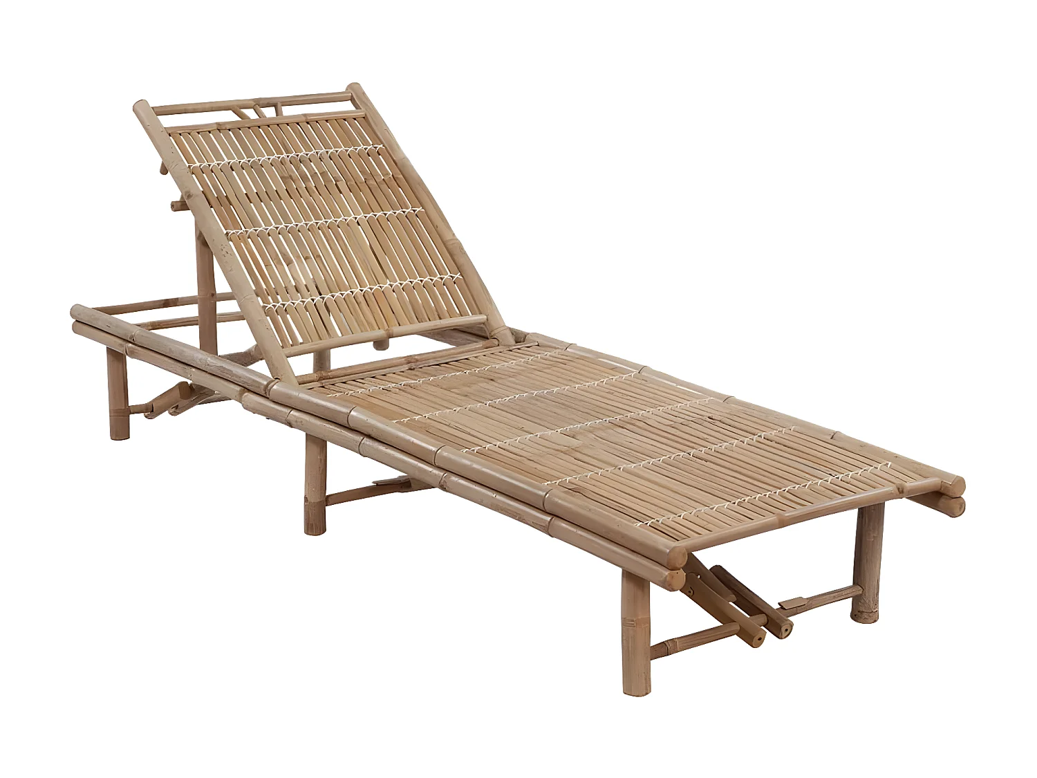 Bain de soleil de jardin avec coussin Bambou SEF77401