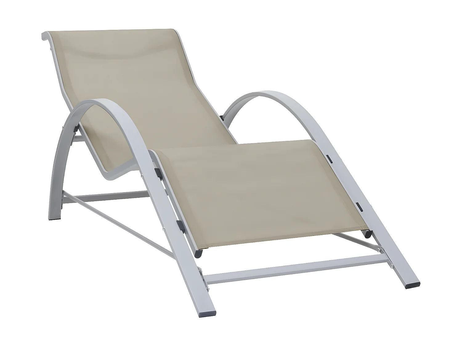 Tumbona textilene y aluminio crema ES86180