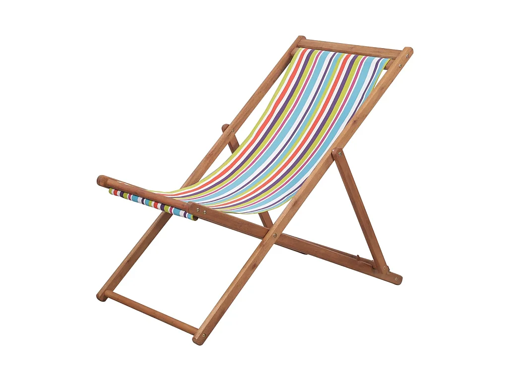Bain de soleil pliable de plage Tissu et cadre en bois Multicolore SEF10810