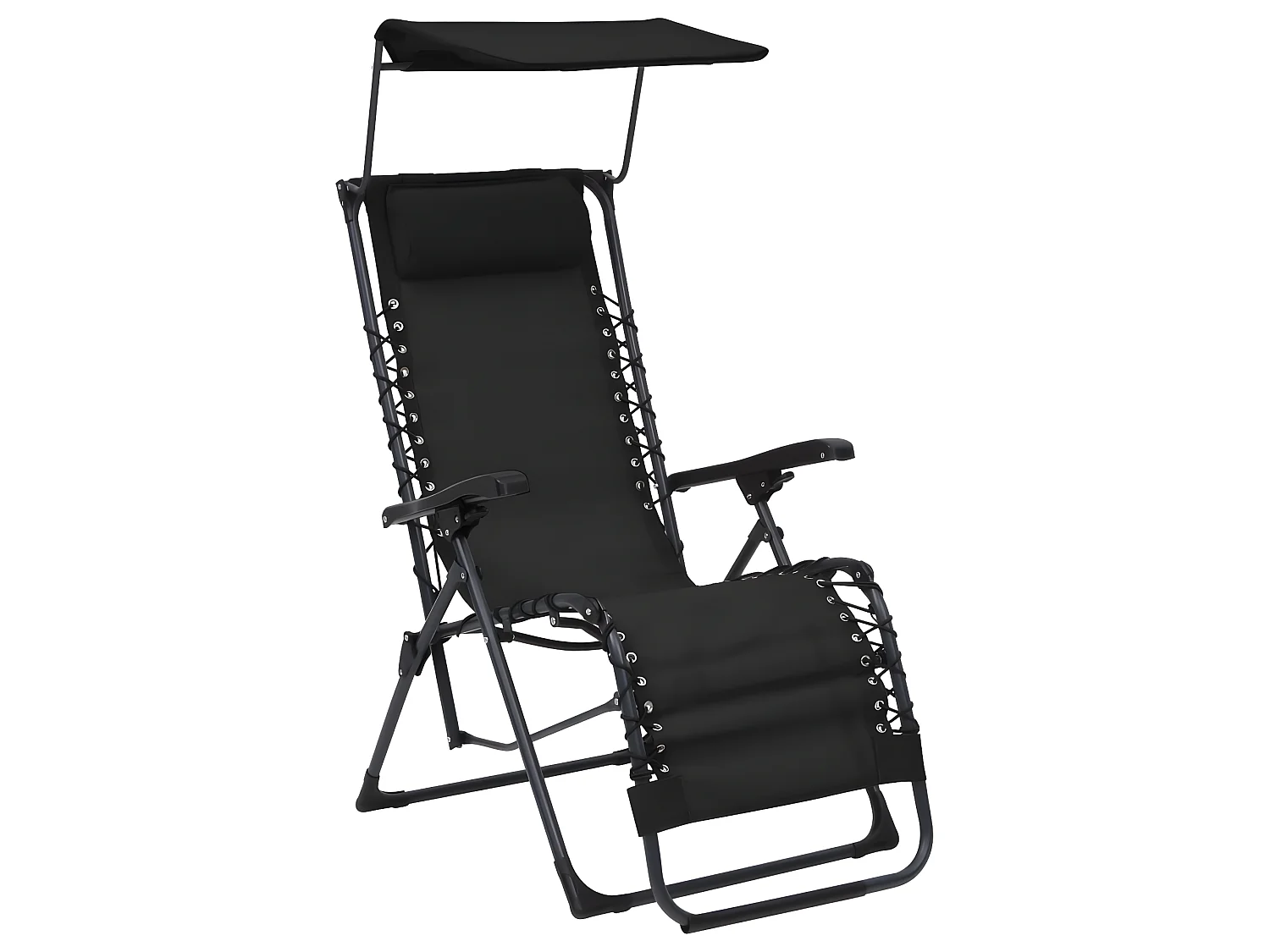 Sillas plegables 2 unidades textilene negro ES53023