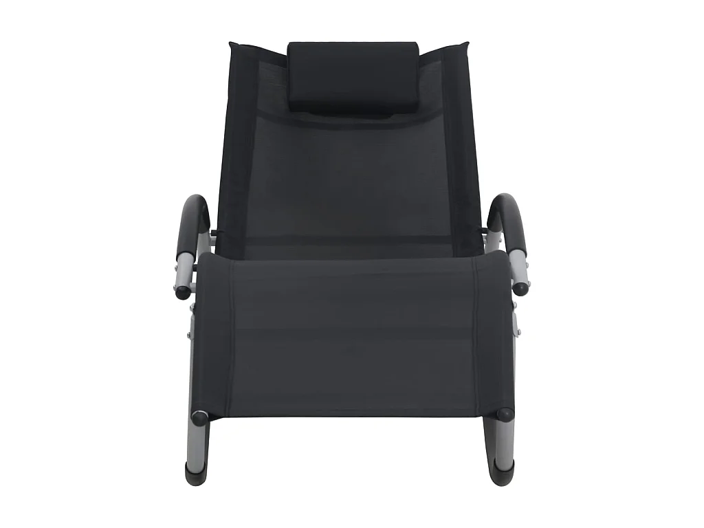 Ligbed met kussen textileen zwart NL211993