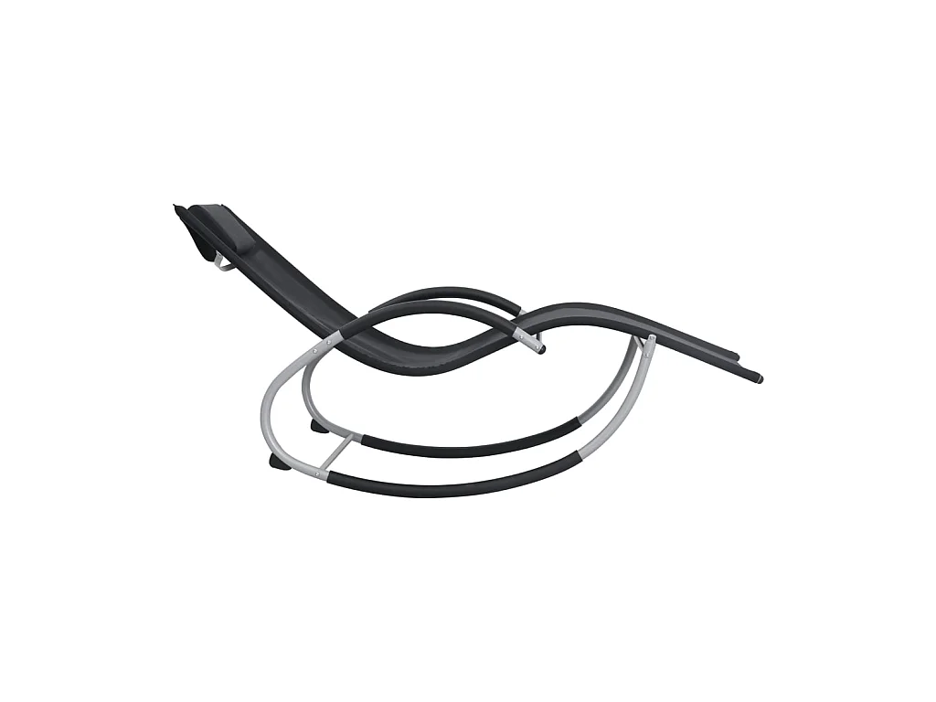 Ligbed met kussen textileen zwart NL211993