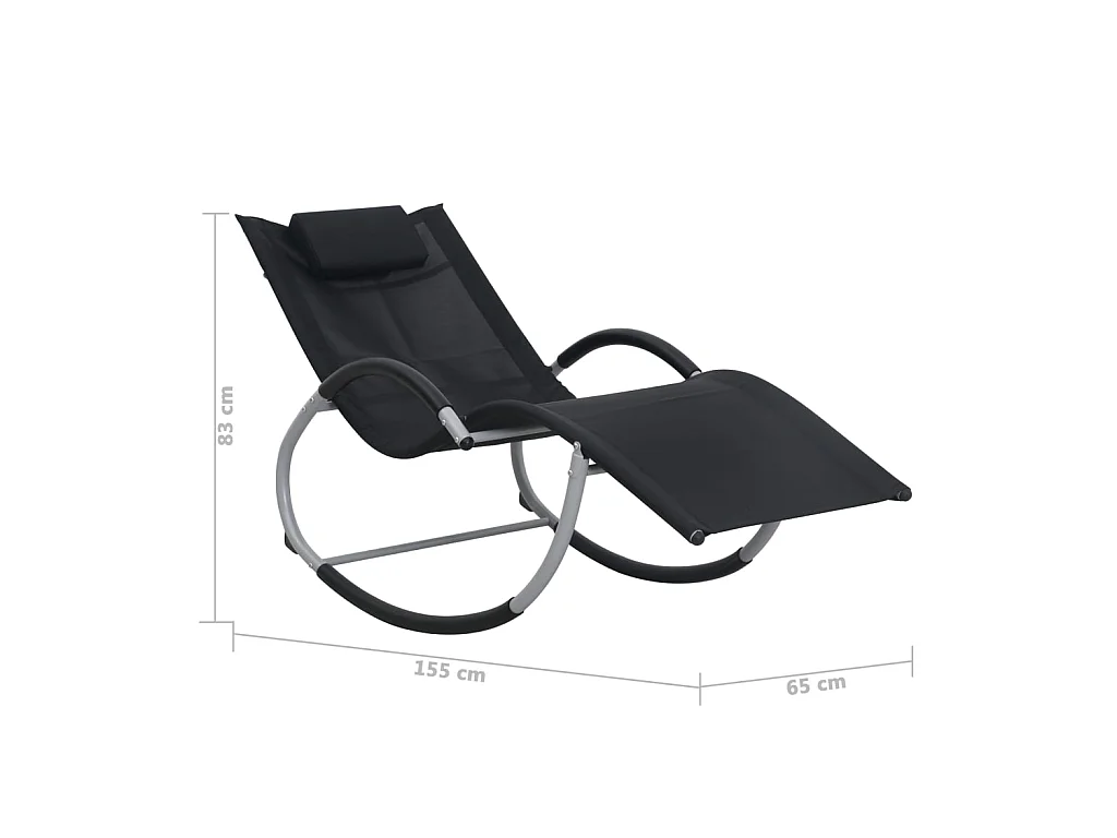 Ligbed met kussen textileen zwart NL211993