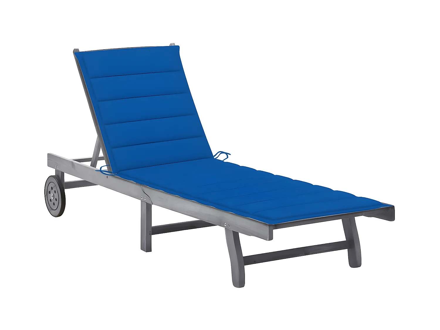 Bain de soleil de jardin avec coussin Gris Bois d'acacia solide SEF73811