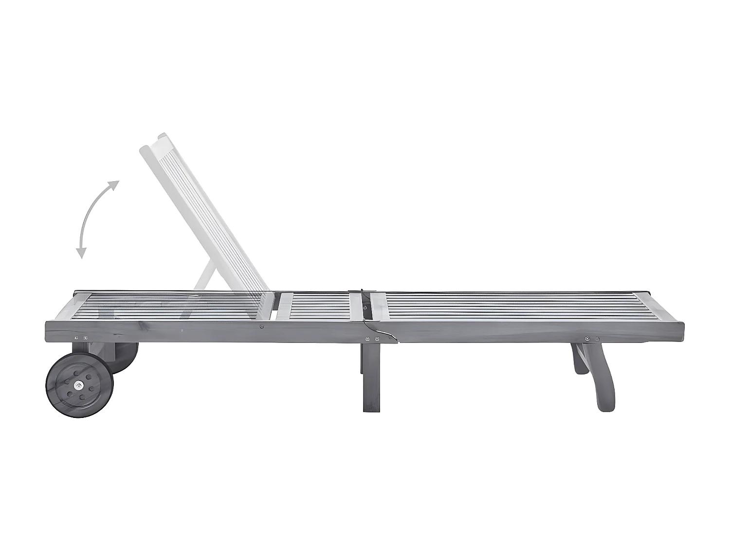 Bain de soleil de jardin avec coussin Gris Bois d'acacia solide SEF73811