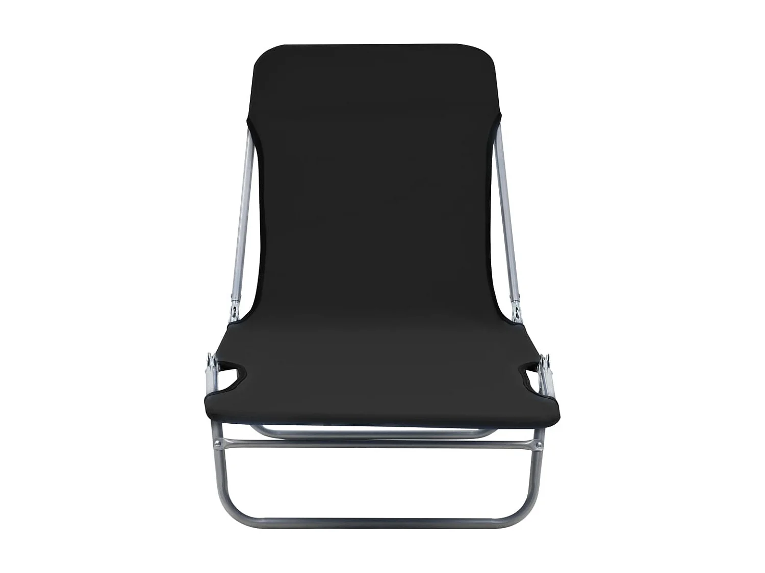 Bains de soleils pliables 2 pcs Acier et tissu Noir SEF36796