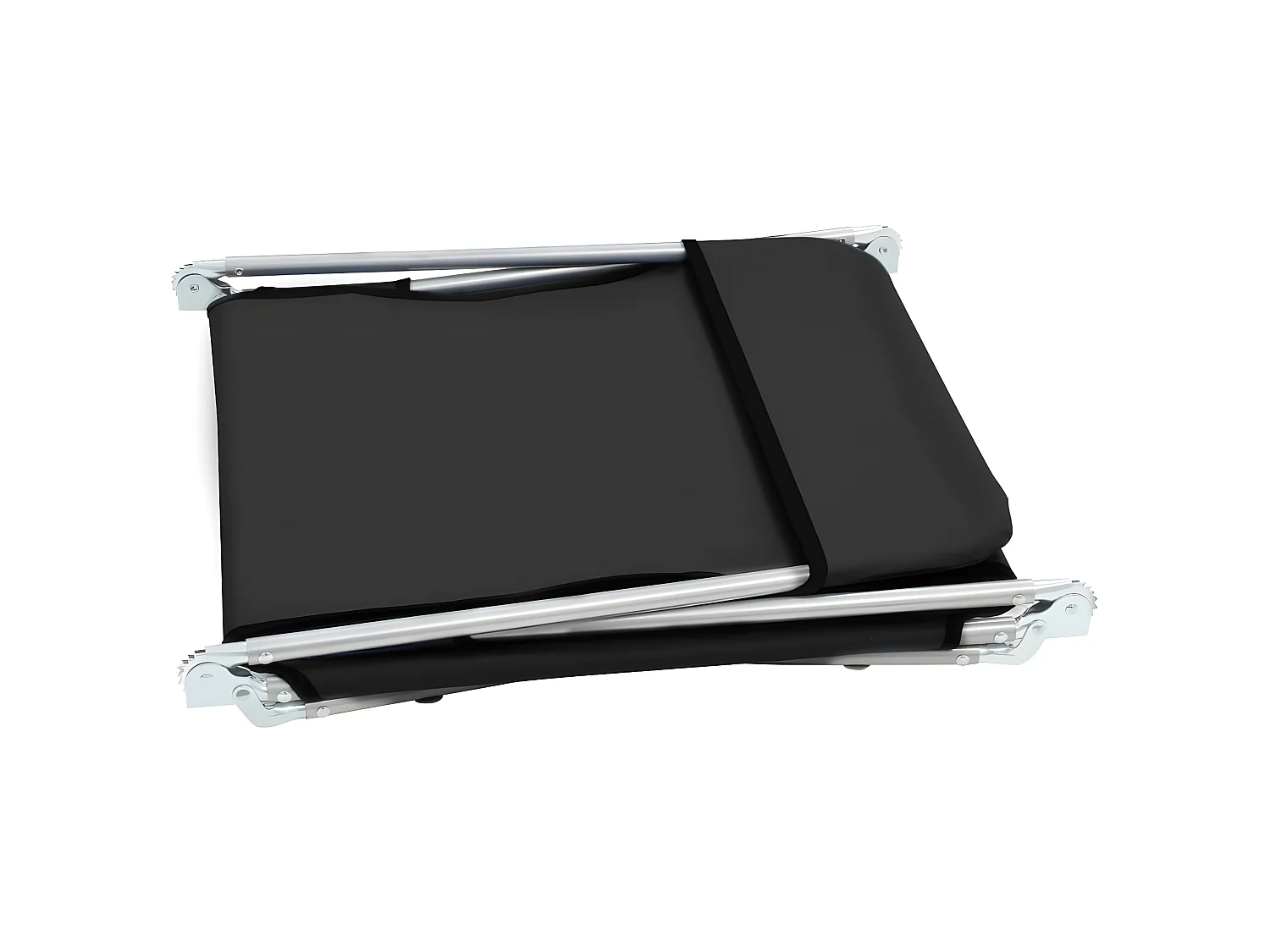 Bains de soleils pliables 2 pcs Acier et tissu Noir SEF36796