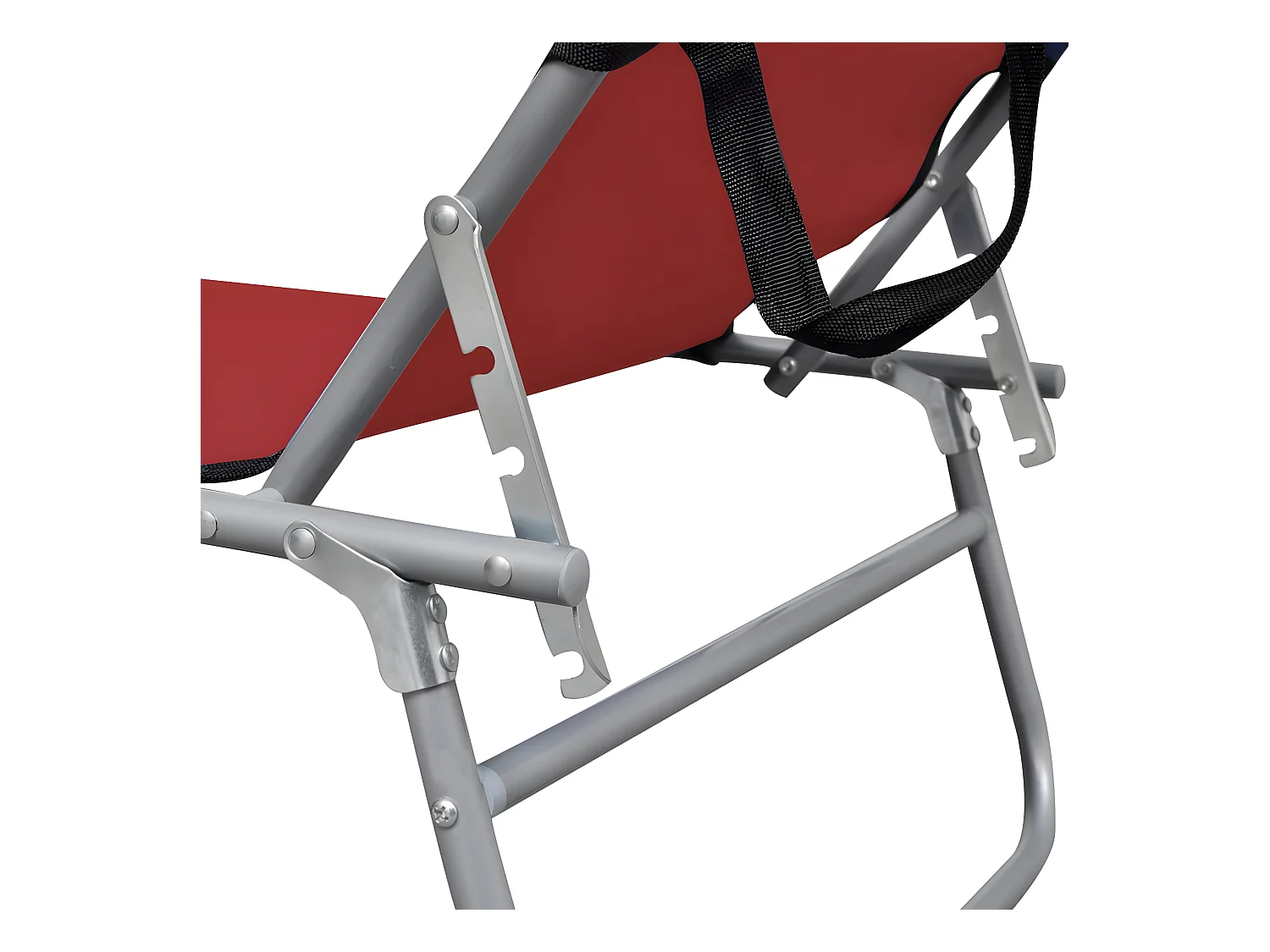 Ligbed inklapbaar met luifel aluminium rood NL405792