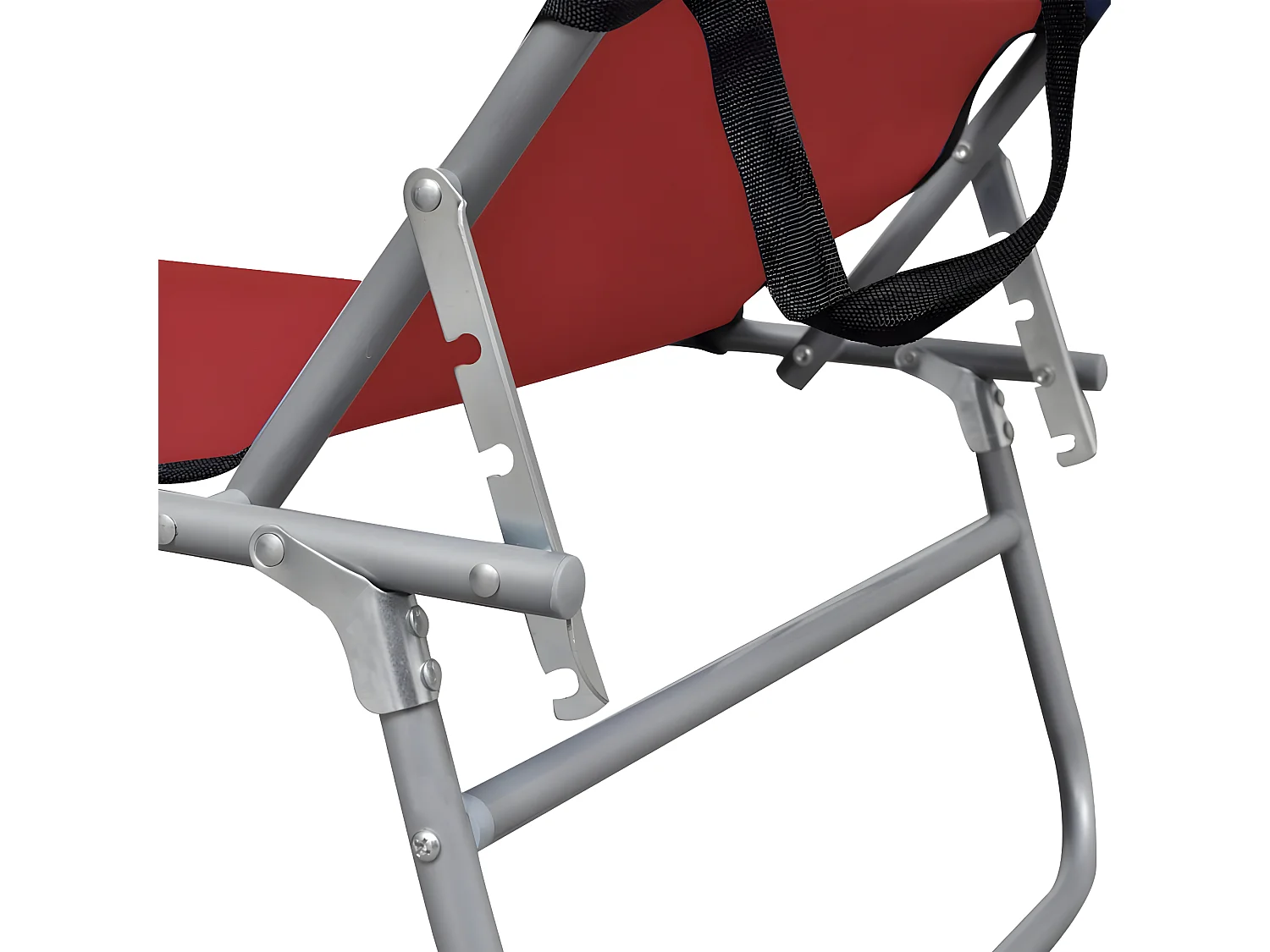 Tumbona plegable con toldo de aluminio roja ES95584