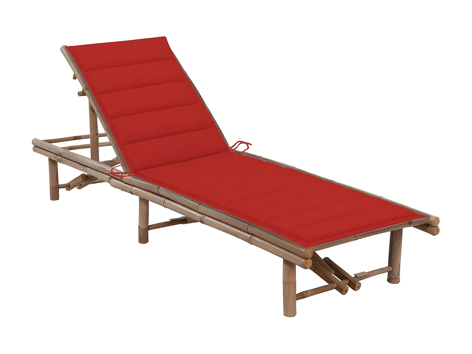 Bain de soleil de jardin avec coussin Bambou SEF26008