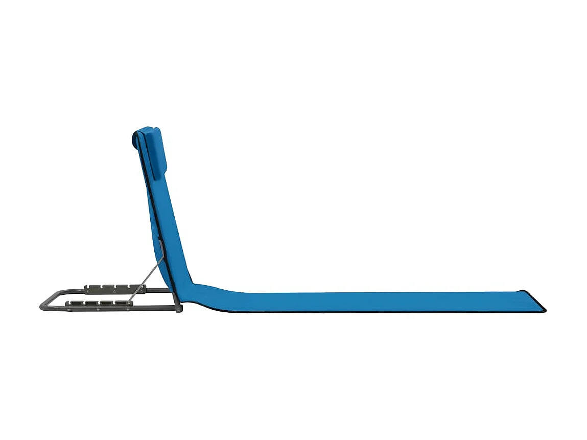 Esteras de playa plegables 2 unidades acero y tela azul ES53884