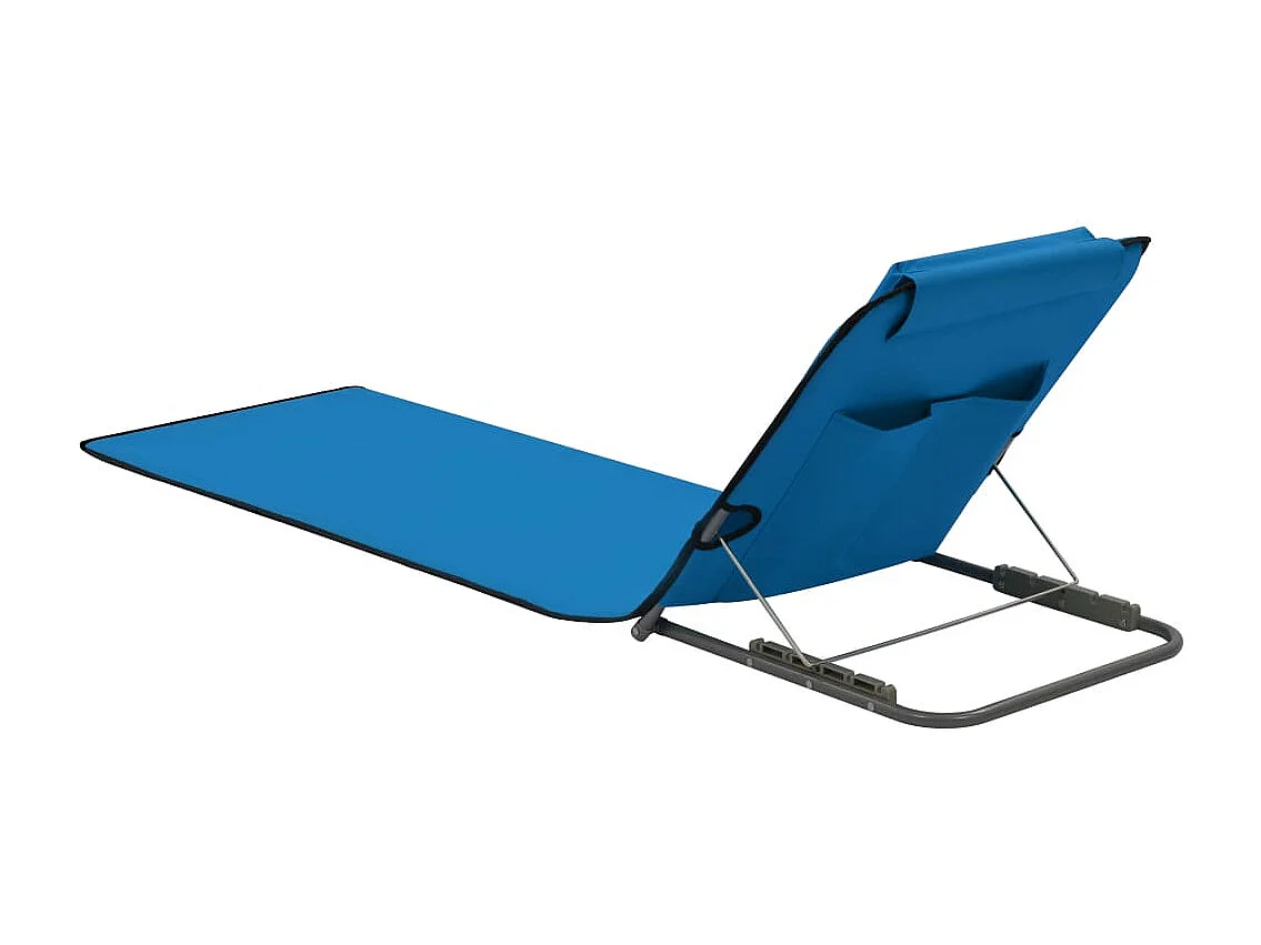 Esteras de playa plegables 2 unidades acero y tela azul ES53884