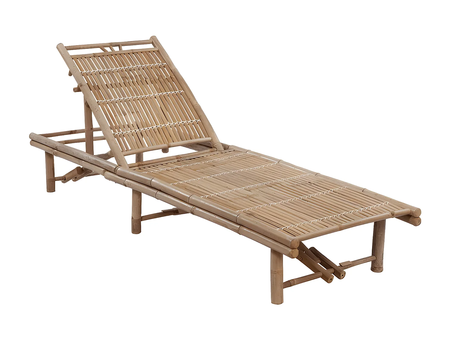 Bain de soleil de jardin avec coussin Bambou SEF77616