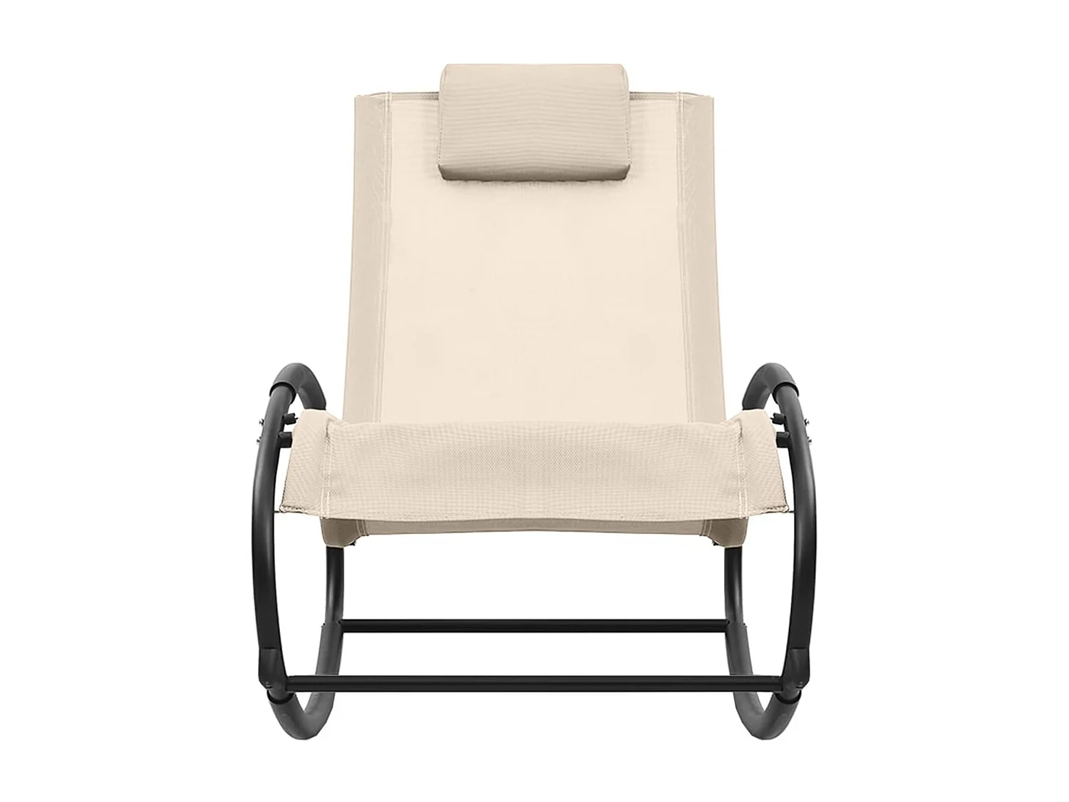 Bain de soleil avec oreiller Acier et textilène Crème SEF51448