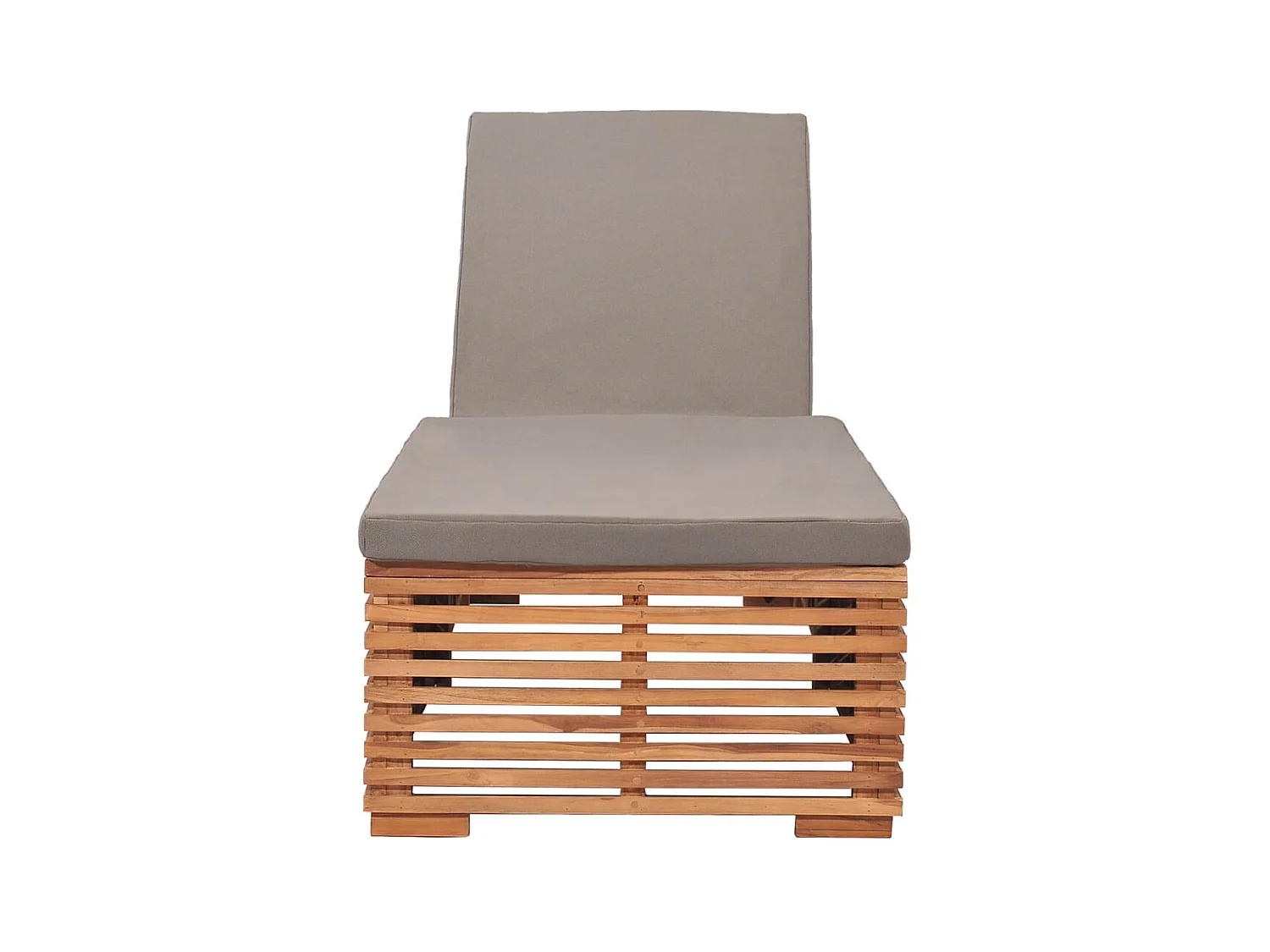 Bain de soleil avec coussin gris foncé Bois de teck solide SEF21249