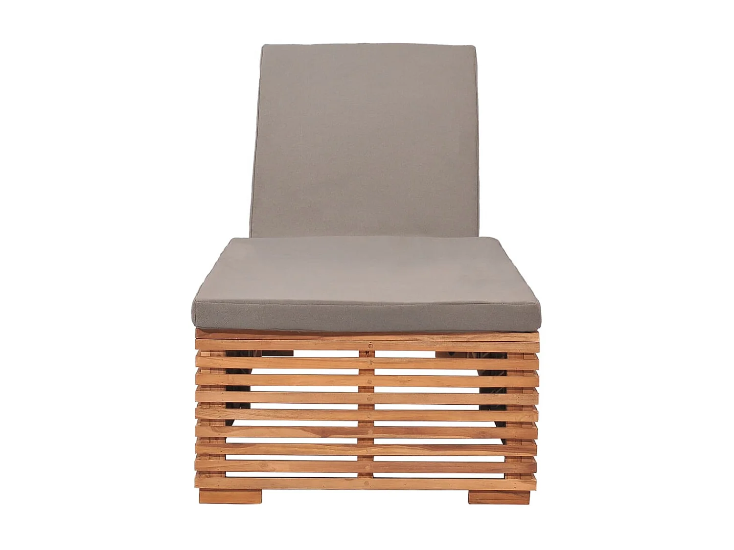 Bain de soleil avec coussin gris foncé Bois de teck solide SEF21249