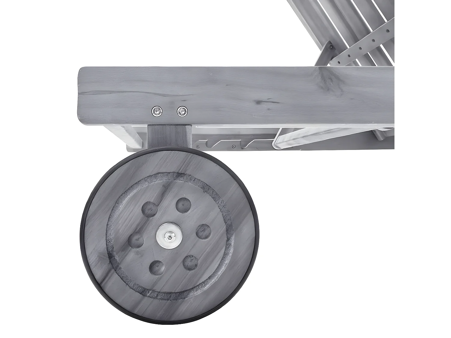 Ligbed met kussen massief acaciahout grijs NL275461